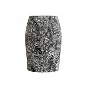 Max Mara Black Gray Animal Print Draped Jersey Pencil Skirt Made in Italy 44 14